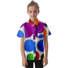 Abstract Dots Colorful Kids  Short Sleeve Shirt by nateshop