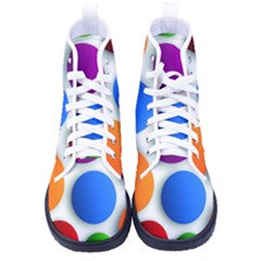 Abstract Dots Colorful Men s High-top Canvas Sneakers by nateshop