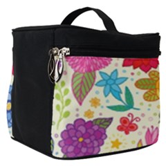 Colorful Flowers Pattern, Abstract Patterns, Floral Patterns Make Up Travel Bag (small) by nateshop