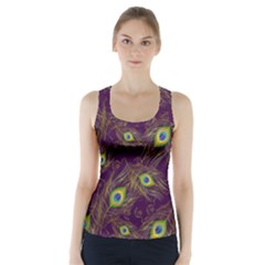 Feathers, Peacock, Patterns, Colorful Racer Back Sports Top by nateshop