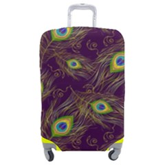 Feathers, Peacock, Patterns, Colorful Luggage Cover (medium) by nateshop