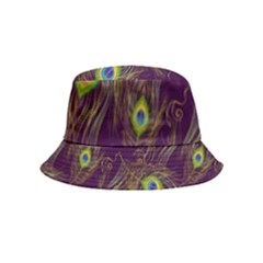 Feathers, Peacock, Patterns, Colorful Inside Out Bucket Hat (kids) by nateshop