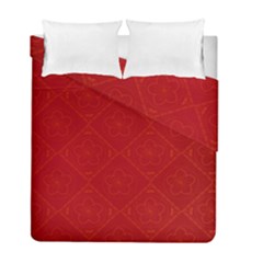 Red Chinese Background Chinese Patterns, Chinese Duvet Cover Double Side (full/ Double Size) by nateshop