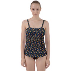 Flower Twist Front Tankini Set by zappwaits