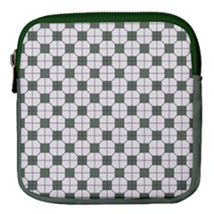 Retro Traditional Vintage Geometric Flooring Green Mini Square Pouch by DimSum