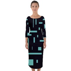 Rectangles, Cubes, Forma Quarter Sleeve Midi Bodycon Dress by nateshop