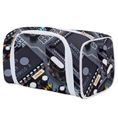 Motherboard Board Circuit Electronic Technology Toiletries Pouch by Cemarart