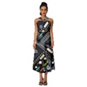 Motherboard Board Circuit Electronic Technology Sleeveless Cross Front Cocktail Midi Chiffon Dress View1