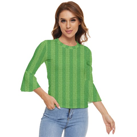 Punch Hole Bell Sleeve Top by nateshop