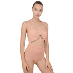 Peach Fuzz 2024 Scallop Top Cut Out Swimsuit by dressshop