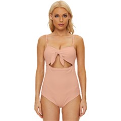 Peach Fuzz 2024 Knot Front One-piece Swimsuit by dressshop