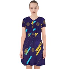 Blue Background Geometric Abstrac Adorable In Chiffon Dress by nateshop