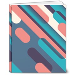 Blue Geometric Background, Abstract Lines Background 8  X 10  Softcover Notebook by nateshop