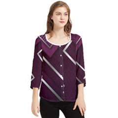 Purple Abstract Background, Luxury Purple Background Chiffon Quarter Sleeve Blouse by nateshop