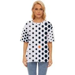 Honeycomb Hexagon Pattern Abstract Oversized Basic T-shirt by Grandong