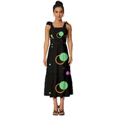 Colartive, Aesthetic, Amoled, Black, Colorful, Desenho Tie-strap Tiered Midi Chiffon Dress by nateshop