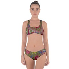 Authentic Aboriginal Art - Connections Criss Cross Bikini Set by hogartharts