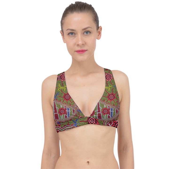 Authentic Aboriginal Art - Connections Classic Banded Bikini Top