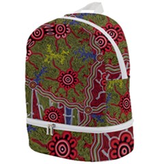 Authentic Aboriginal Art - Connections Zip Bottom Backpack by hogartharts