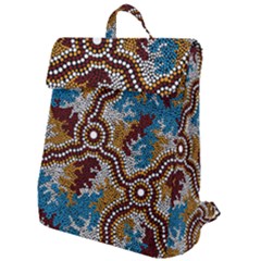 Authentic Aboriginal Art - Wetland Dreaming Flap Top Backpack by hogartharts