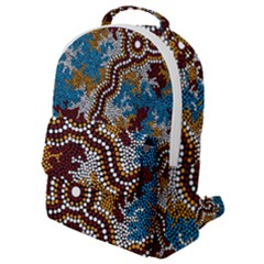 Authentic Aboriginal Art - Wetland Dreaming Flap Pocket Backpack (small) by hogartharts