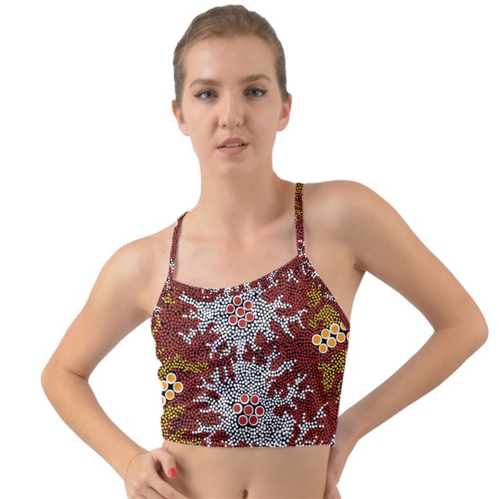 Authentic Aboriginal Art - Bushland Dreaming Mini Tank Bikini Top