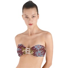 Authentic Aboriginal Art - Bushland Dreaming Twist Bandeau Bikini Top by hogartharts