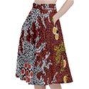 Authentic Aboriginal Art - Bushland Dreaming A-Line Full Circle Midi Skirt With Pocket View2