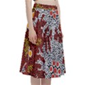 Authentic Aboriginal Art - Bushland Dreaming A-Line Full Circle Midi Skirt With Pocket View3