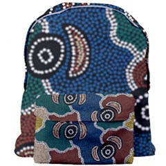 Authentic Aboriginal Art - Riverside Dreaming Giant Full Print Backpack by hogartharts