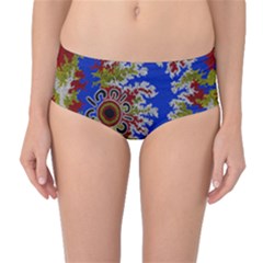 Authentic Aboriginal Art - Waterholes (corella) Mid-waist Bikini Bottoms by hogartharts