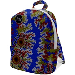 Authentic Aboriginal Art - Waterholes (corella) Zip Up Backpack by hogartharts