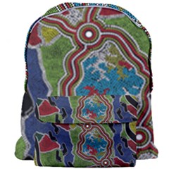 Authentic Aboriginal Art - Walking The Land Giant Full Print Backpack by hogartharts