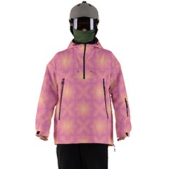 Fuzzy Peach Aurora Pink Stars Men s Ski And Snowboard Jacket by PatternSalad