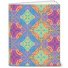 Colorful Floral Ornament, Floral Patterns 8  X 10  Softcover Notebook by nateshop