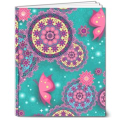 Floral Pattern, Abstract, Colorful, Flow 8  X 10  Softcover Notebook by nateshop