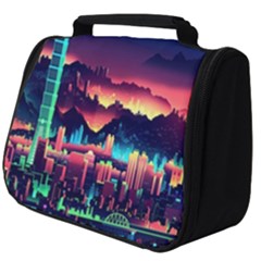 Cityscape Building Painting 3d City Illustration Full Print Travel Pouch (big) by Bedest