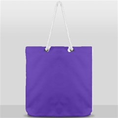 Ultra Violet Purple Full Print Rope Handle Tote (large) by bruzer