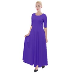 Ultra Violet Purple Half Sleeves Maxi Dress by bruzer