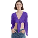 Ultra Violet Purple Trumpet Sleeve Cropped Top View1