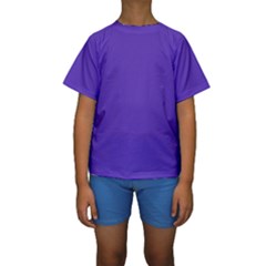 Ultra Violet Purple Kids  Short Sleeve Swimwear by bruzer