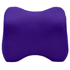 Ultra Violet Purple Velour Head Support Cushion by bruzer