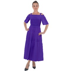 Ultra Violet Purple Shoulder Straps Boho Maxi Dress  by bruzer