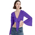 Ultra Violet Purple Trumpet Sleeve Cropped Top View3