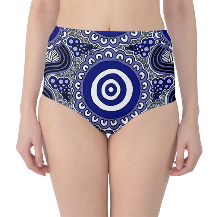 Authentic Aboriginal Art - Gathering Classic High-Waist Bikini Bottoms