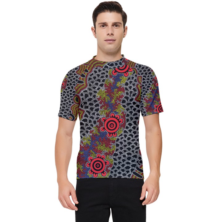 Authentic Aboriginal Art - Gathering 2 Men s Short Sleeve Rash Guard