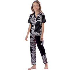 Abstract City Retro Sunset Night Kids  Satin Short Sleeve Pajamas Set by Bedest