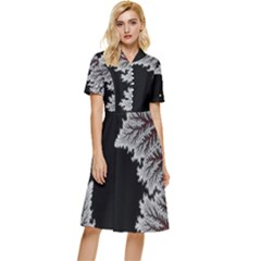 Silhouette Of Aurora Borealis Button Top Knee Length Dress by Bedest