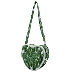 Green Banana Leaves Heart Shoulder Bag by goljakoff