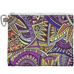 Violet Paisley Background, Paisley Patterns, Floral Patterns Canvas Cosmetic Bag (xxxl) by nateshop